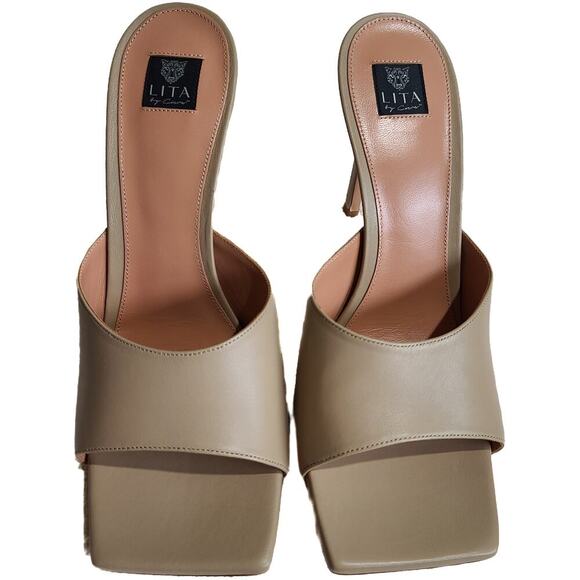 Lita by Ciara Solid Square toe Slide size 42/10.5 Sand - Picture 4 of 7